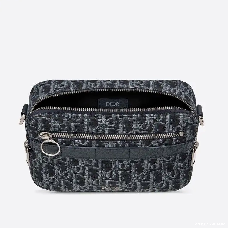 Cheap Safari Blue Motif Messenger Navy Canvas Dior Oblique 0516 Luxury